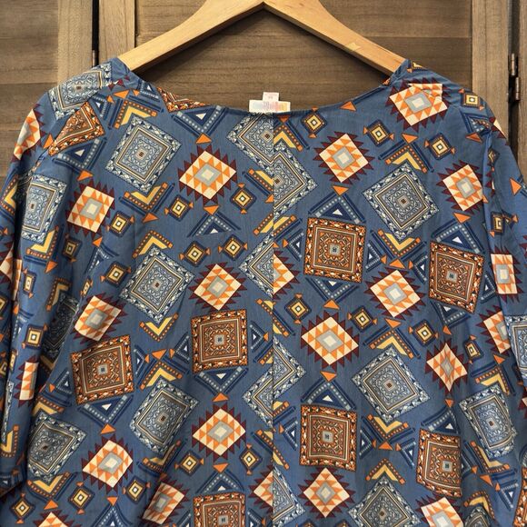 LuLaRoe Lindsay Geometric Art Western Tribal Print Cover Up Summer Beach‎ Sz M - Picture 8 of 12